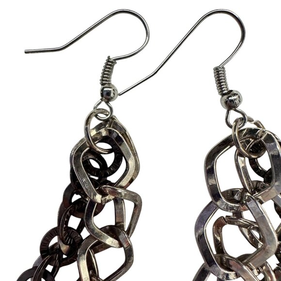 Linked Chain Dangle Earrings - Picture 3 of 5